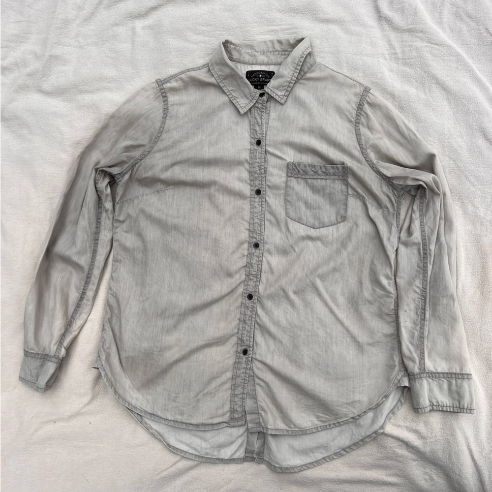 Lucky Brand Gray Button-Up Shirt